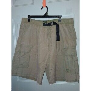 Timberland Men's XXL Khaki Cargo Swim Trunks Mesh Lined Beach Shorts Belted Tan